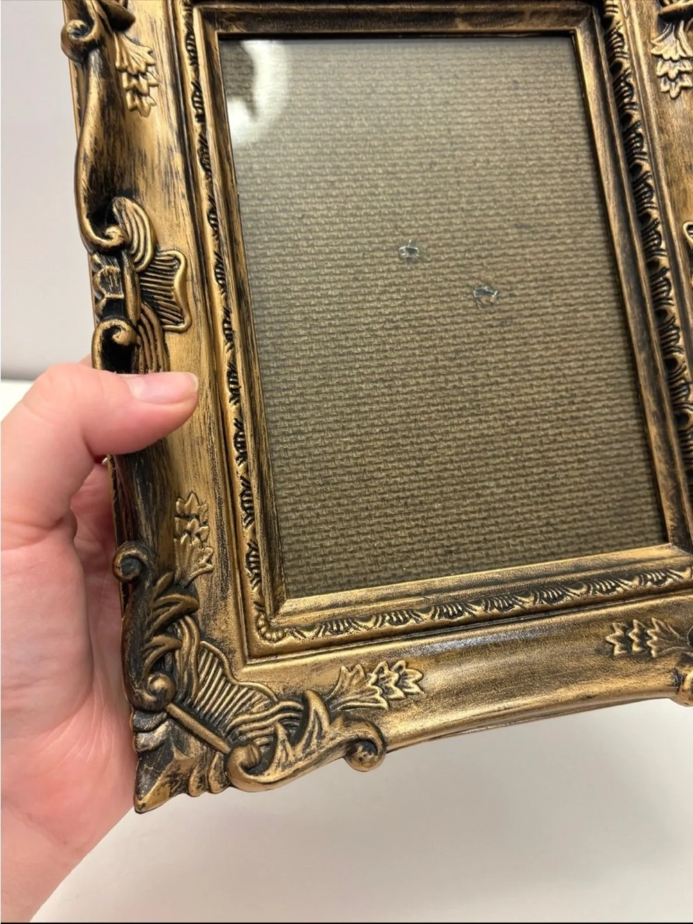 Vintage ornate bronze color picture frame